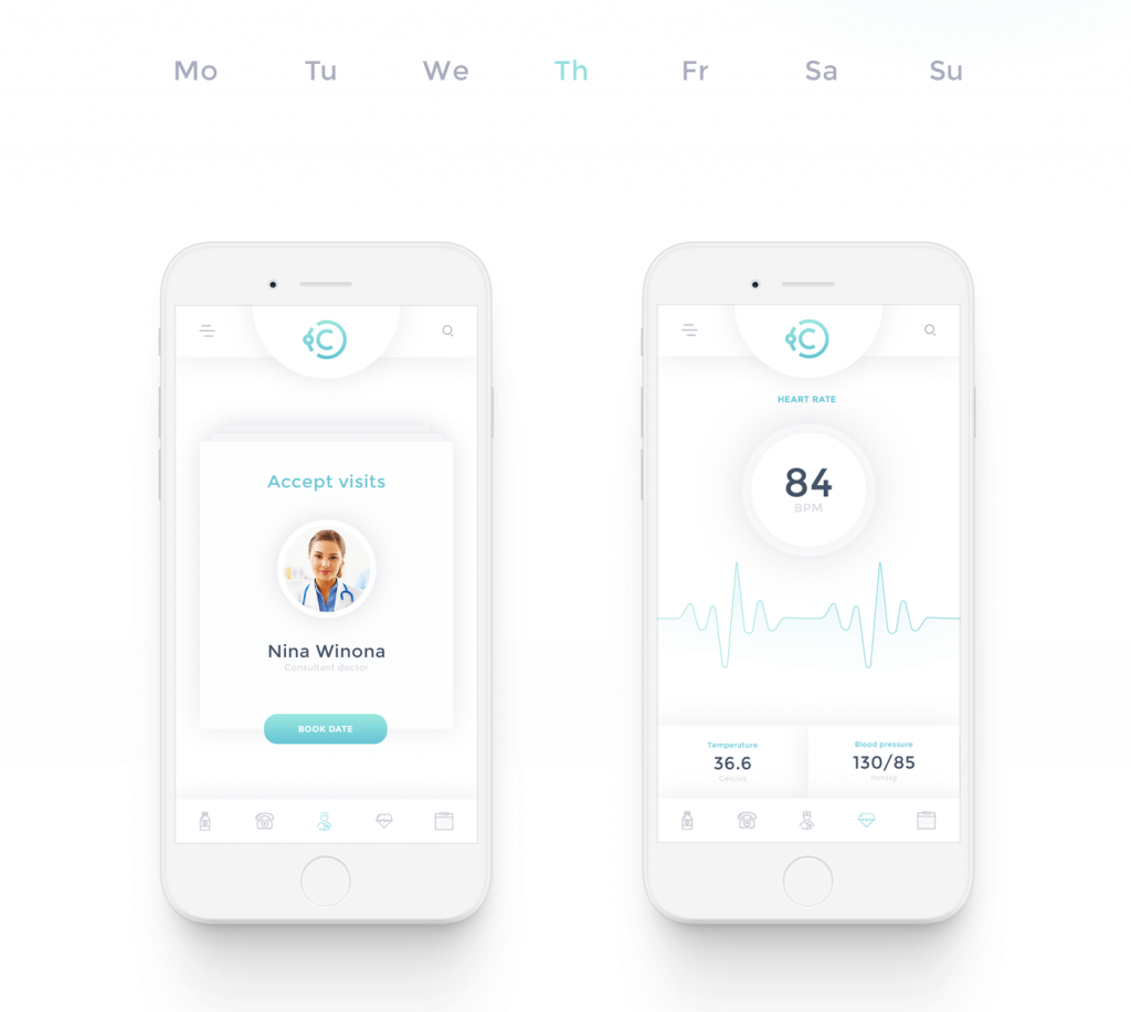 mockup of a mobile app